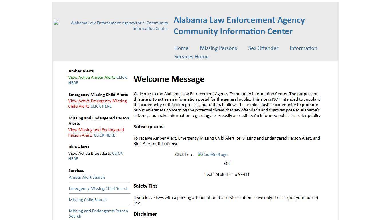 Alabama Law Enforcement Agency Online Services