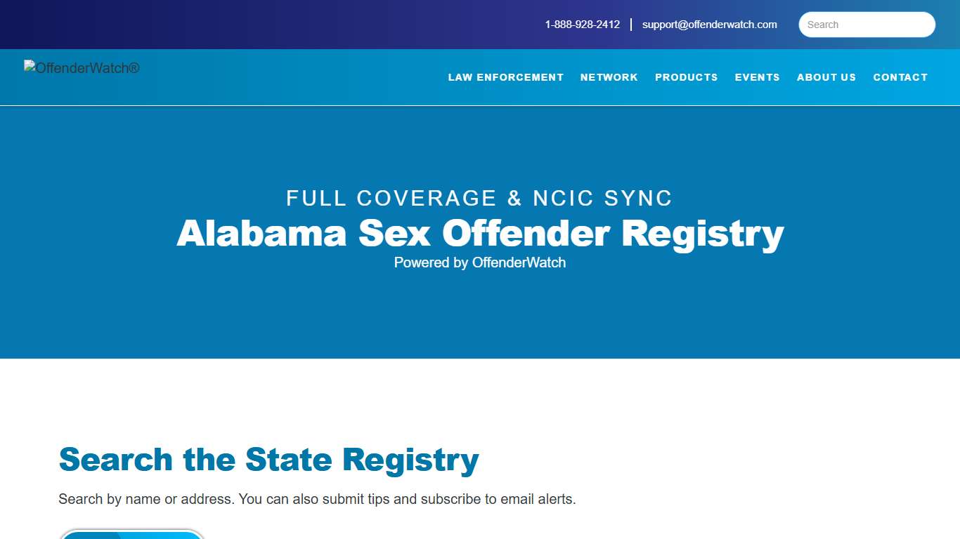 Alabama Sex Offender Registry OffenderWatch Network
